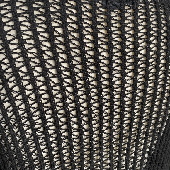 Alexander Wang Open Knit Pullover Sweater Black Size M Oversized Mesh - Picture 2 of 10